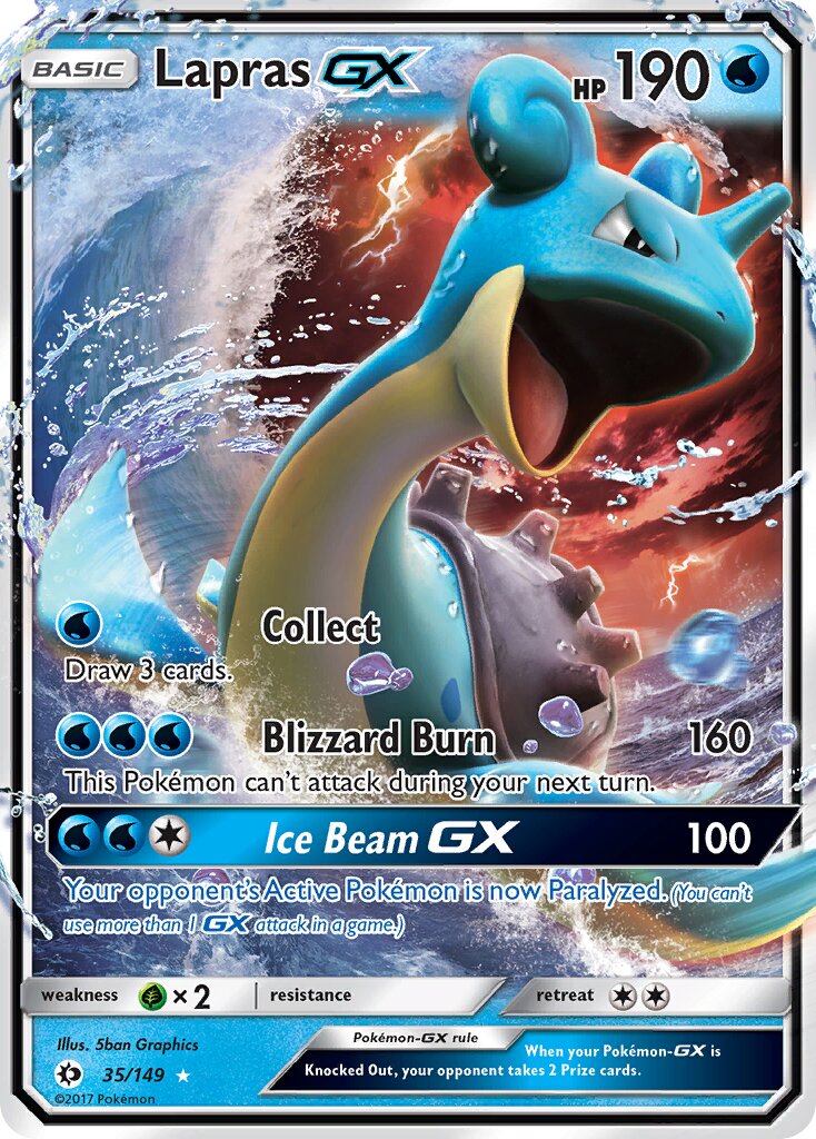 Lapras-GX 035/149 — Sun & Moon (English Pokémon TCG card)