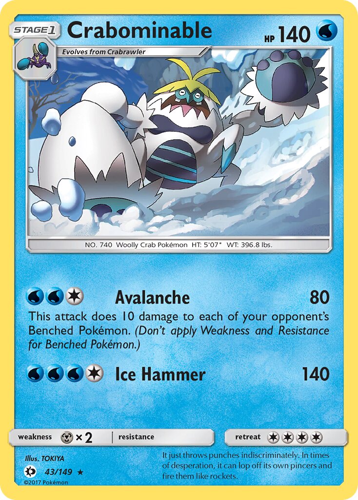 Crabominable 043/149 — Sun & Moon (English Pokémon TCG card)