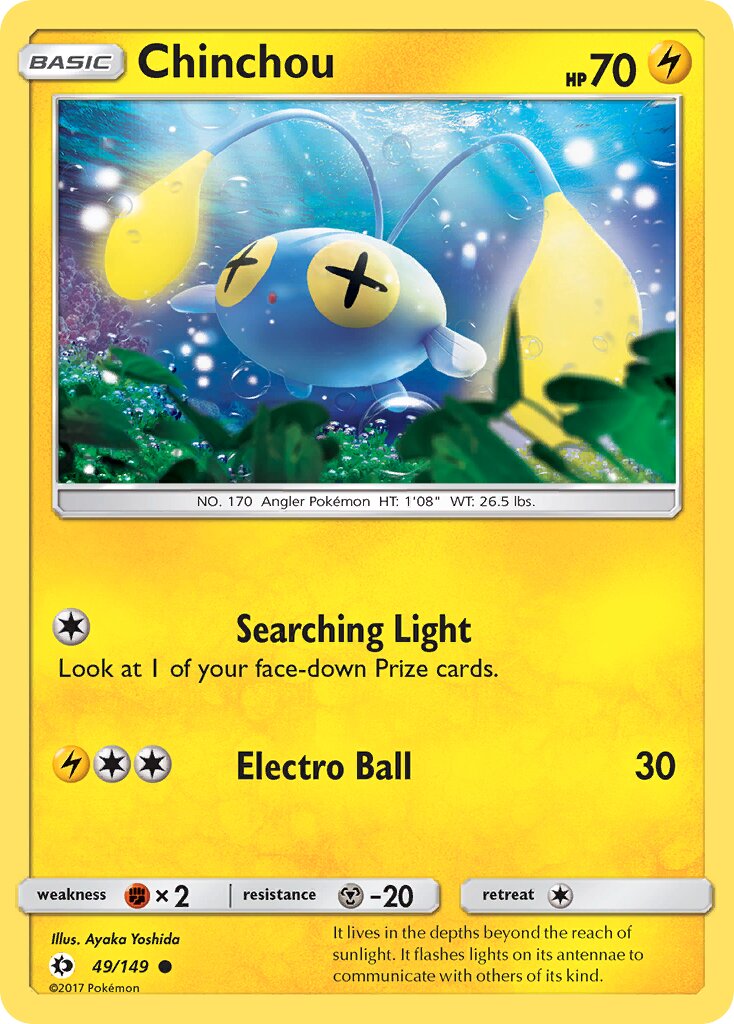 Chinchou 049/149 — Sun & Moon (English Pokémon TCG card)