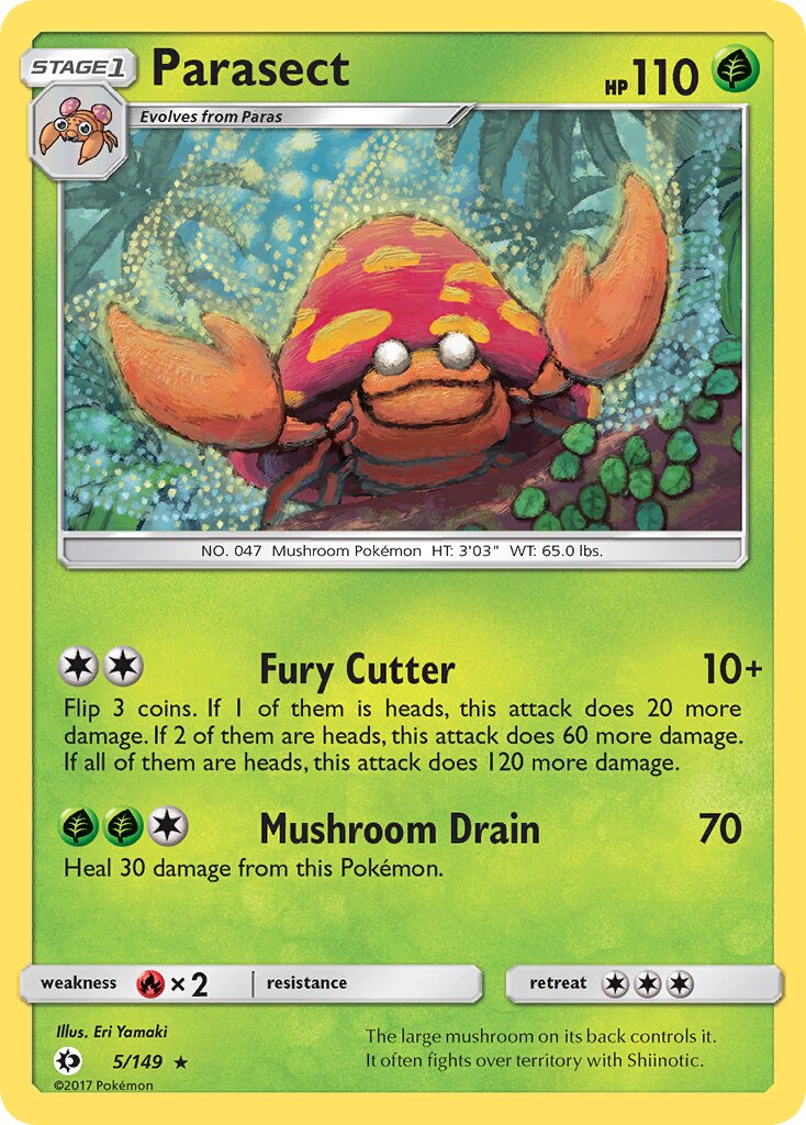 Parasect 005/149 — Sun & Moon (English Pokémon TCG card)