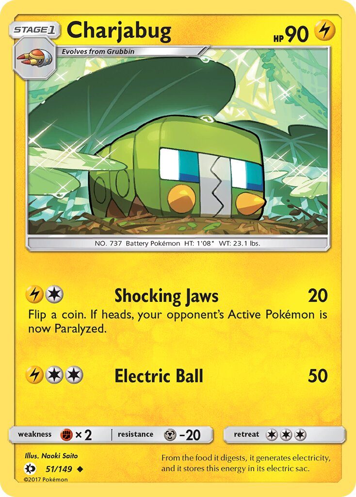 Charjabug 051/149 — Sun & Moon (English Pokémon TCG card)