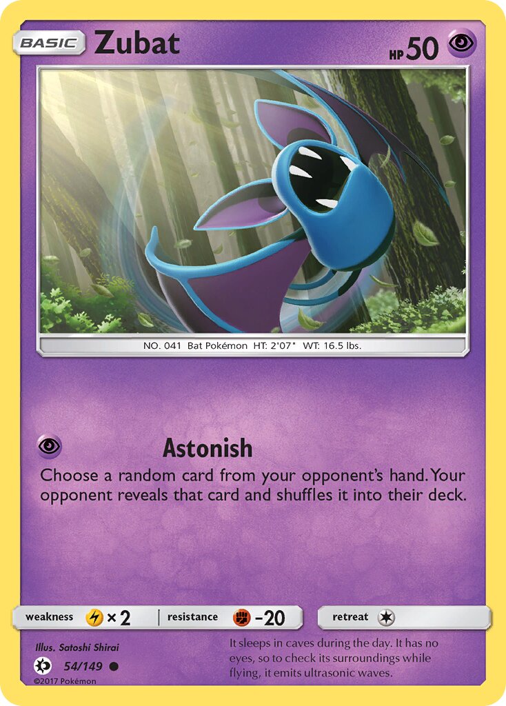 Zubat 054/149 — Sun & Moon (English Pokémon TCG card)