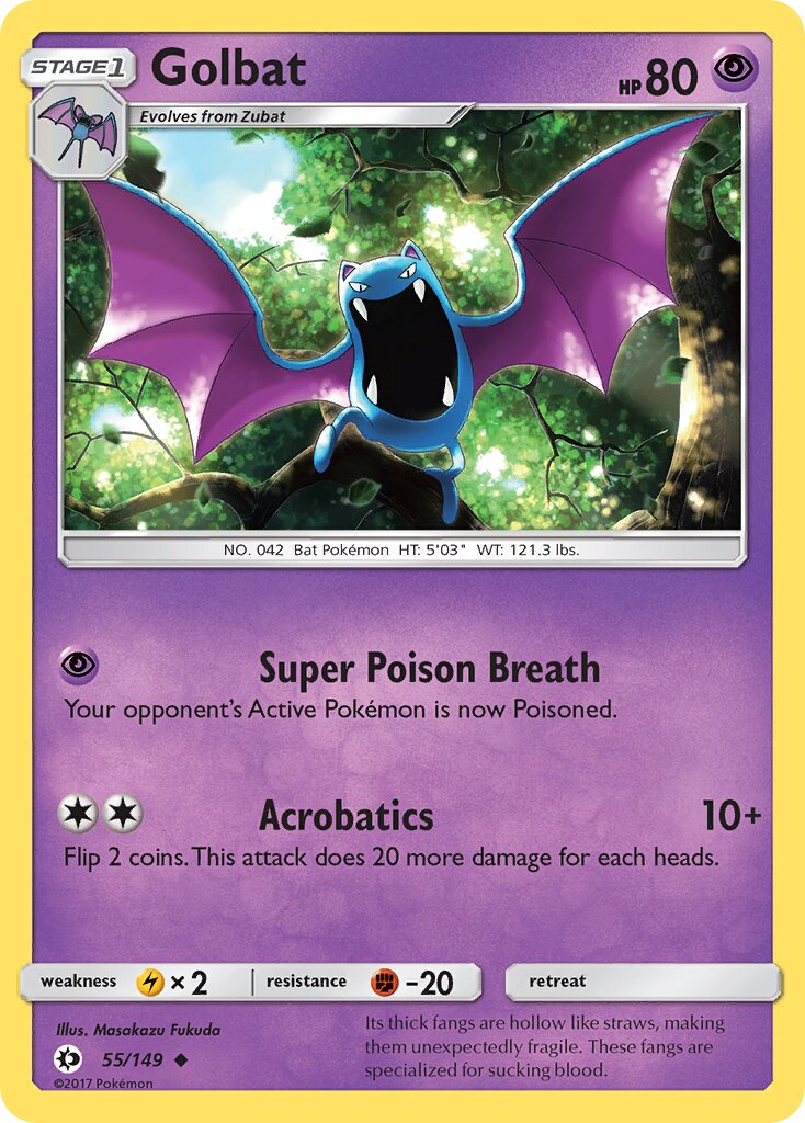 Golbat 055/149 — Sun & Moon (English Pokémon TCG card)