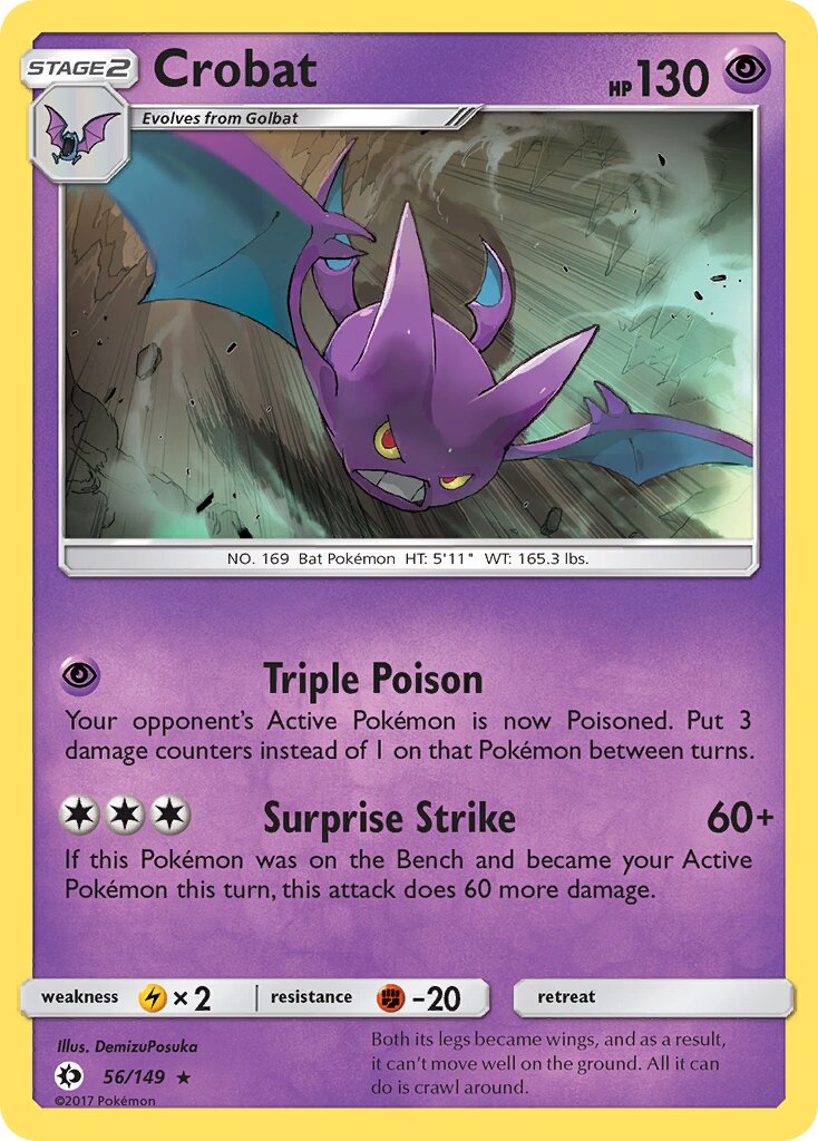 Crobat 056/149 — Sun & Moon (English Pokémon TCG card)