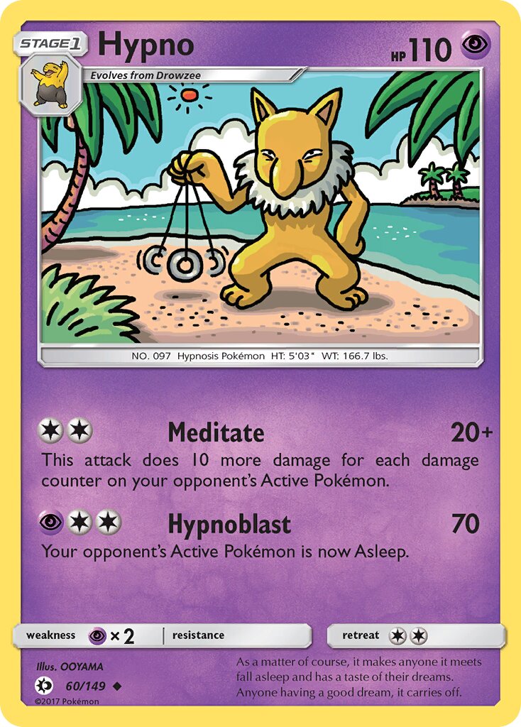 Hypno 060/149 — Sun & Moon (English Pokémon TCG card)