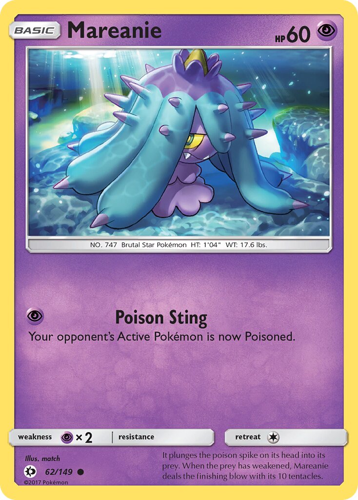 Mareanie 062/149 — Sun & Moon (English Pokémon TCG card)