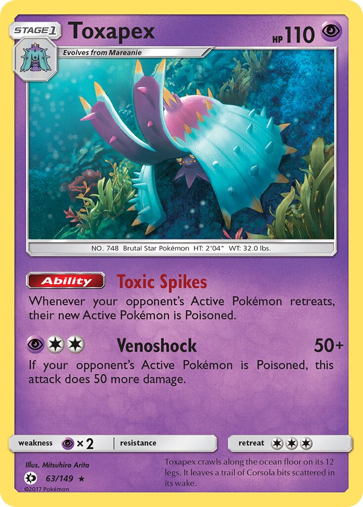 Toxapex 063/149 — Sun & Moon (English Pokémon TCG card)