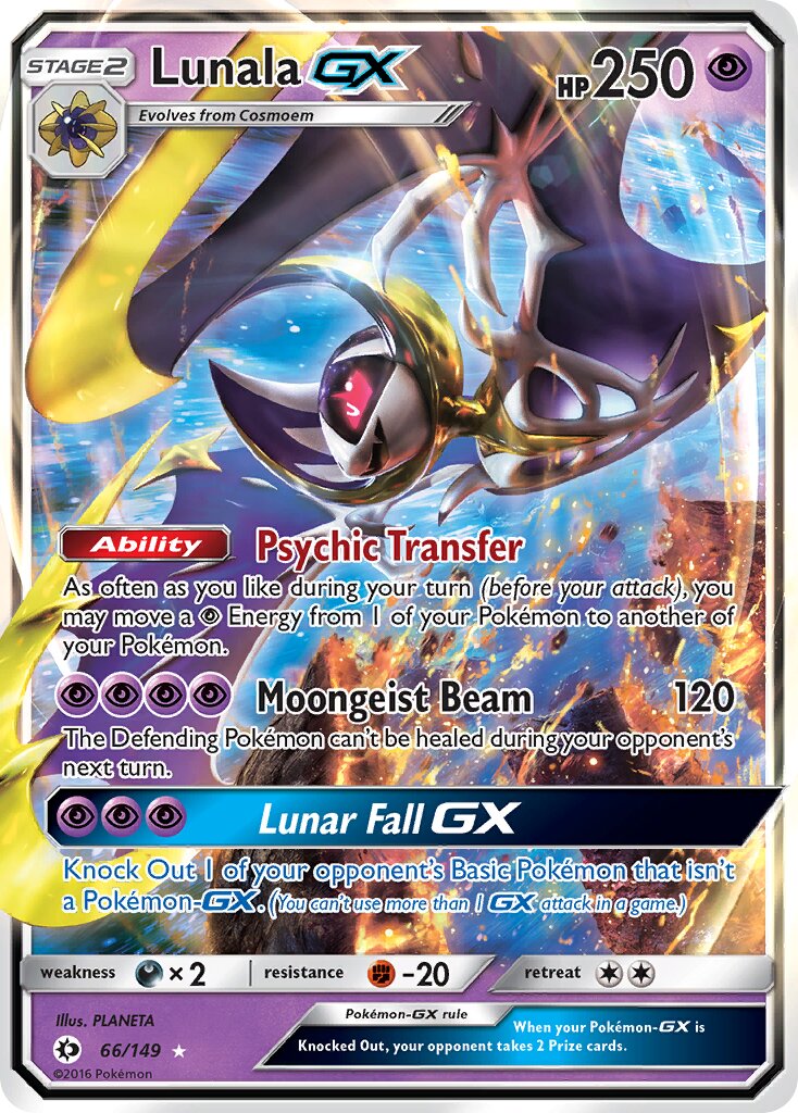 Lunala-GX 066/149 — Sun & Moon (English Pokémon TCG card)