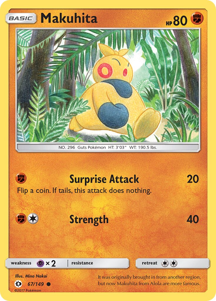 Makuhita 067/149 — Sun & Moon (English Pokémon TCG card)