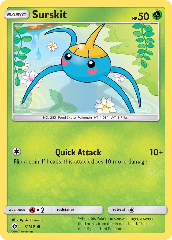 Surskit 007/149 — Sun & Moon (English Pokémon TCG card)