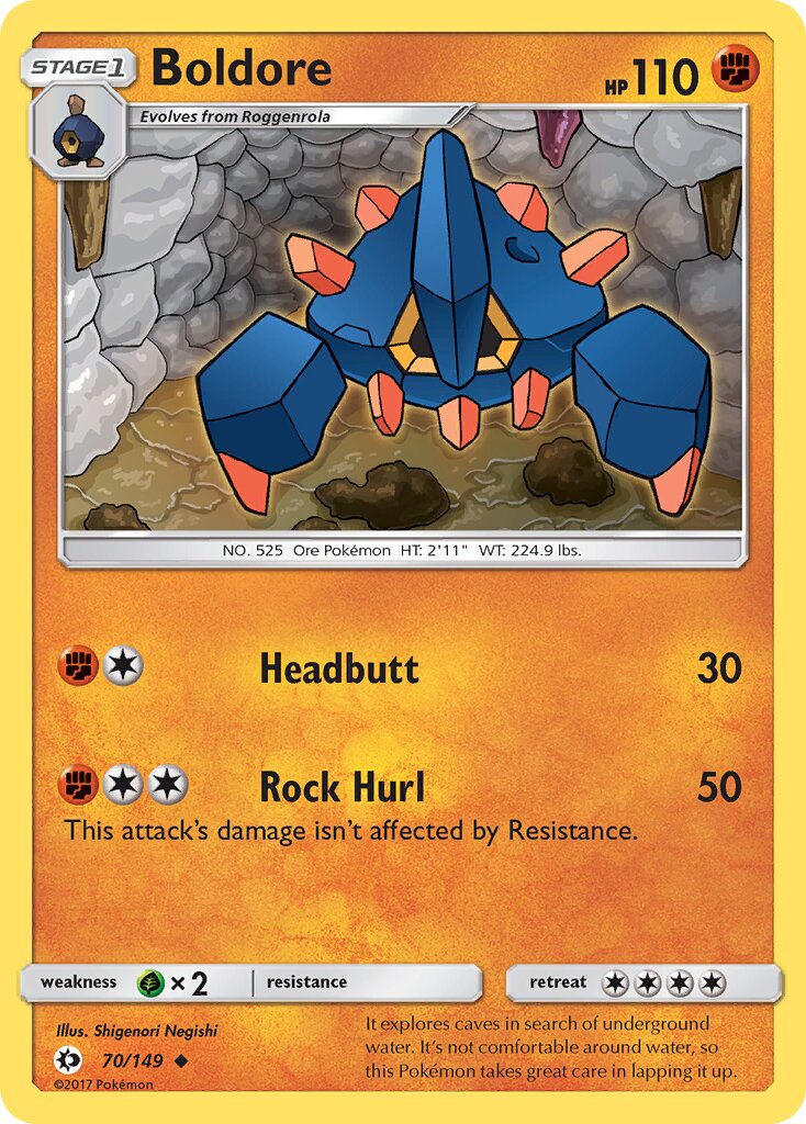 Boldore 070/149 — Sun & Moon (English Pokémon TCG card)