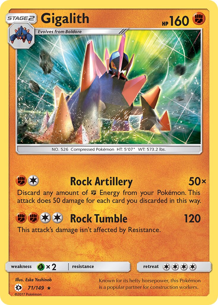 Gigalith 071/149 — Sun & Moon (English Pokémon TCG card)