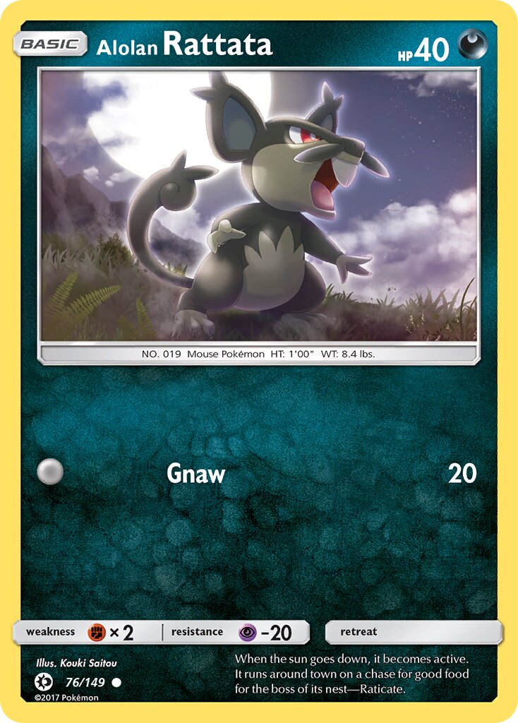 Alolan Rattata 076/149 — Sun & Moon (English Pokémon TCG card)