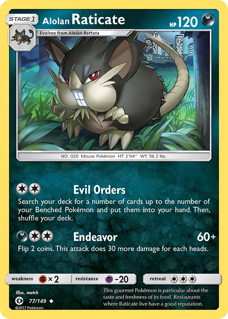 Alolan Raticate 077/149 — Sun & Moon (English Pokémon TCG card)