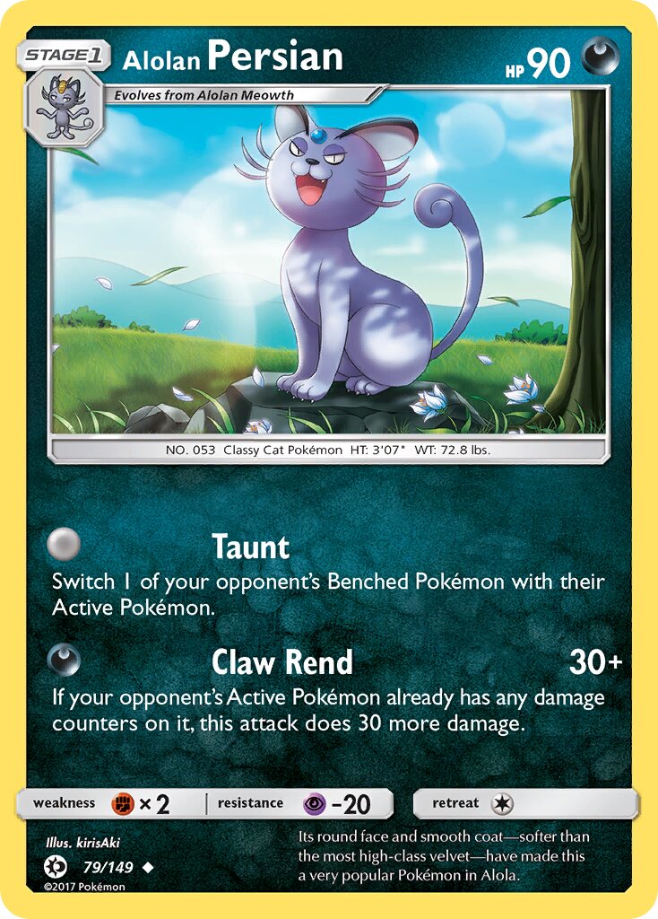 Alolan Persian 079/149 — Sun & Moon (English Pokémon TCG card)