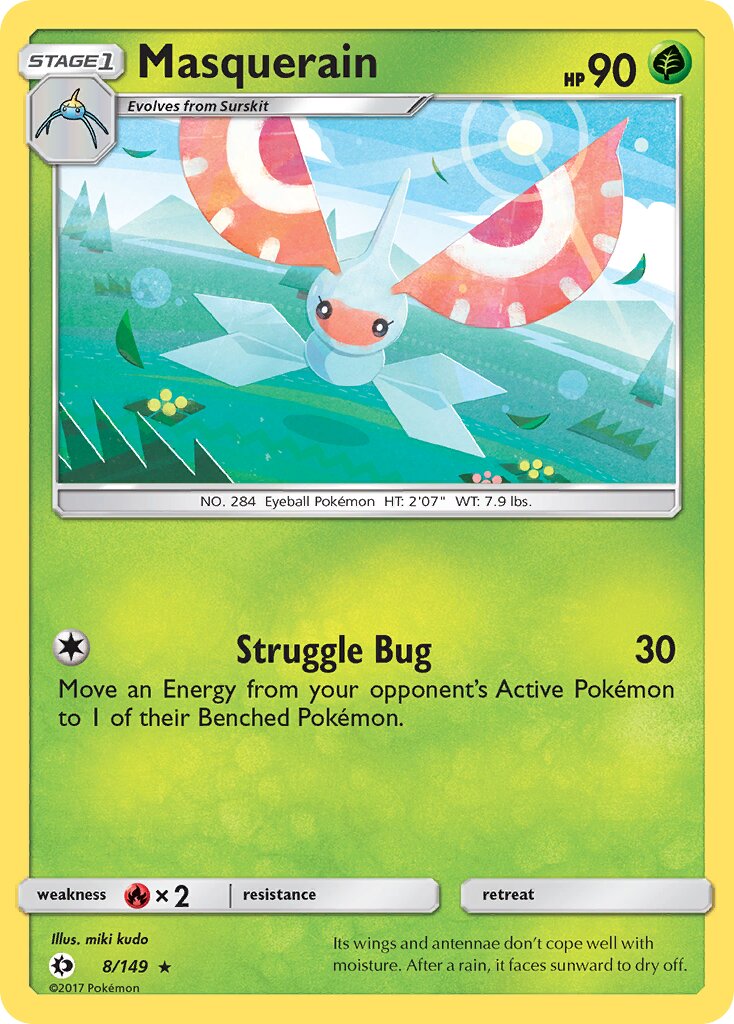 Masquerain 008/149 — Sun & Moon (English Pokémon TCG card)