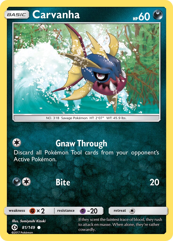 Carvanha 081/149 — Sun & Moon (English Pokémon TCG card)