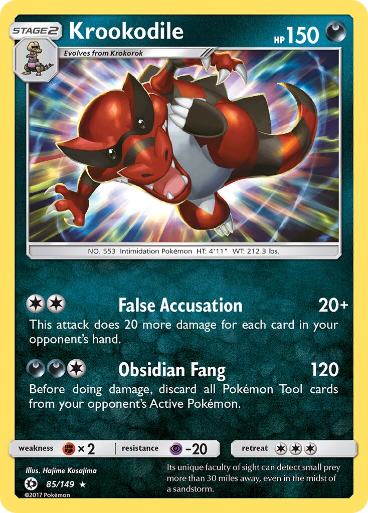 Krookodile 085/149 — Sun & Moon (English Pokémon TCG card)