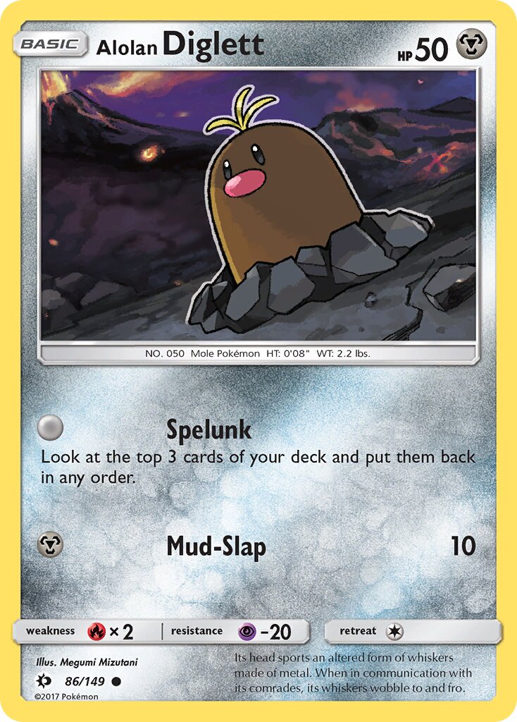 Alolan Diglett 086/149 — Sun & Moon (English Pokémon TCG card)
