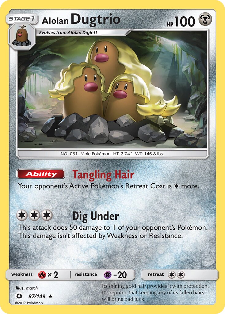 Alolan Dugtrio 087/149 — Sun & Moon (English Pokémon TCG card)
