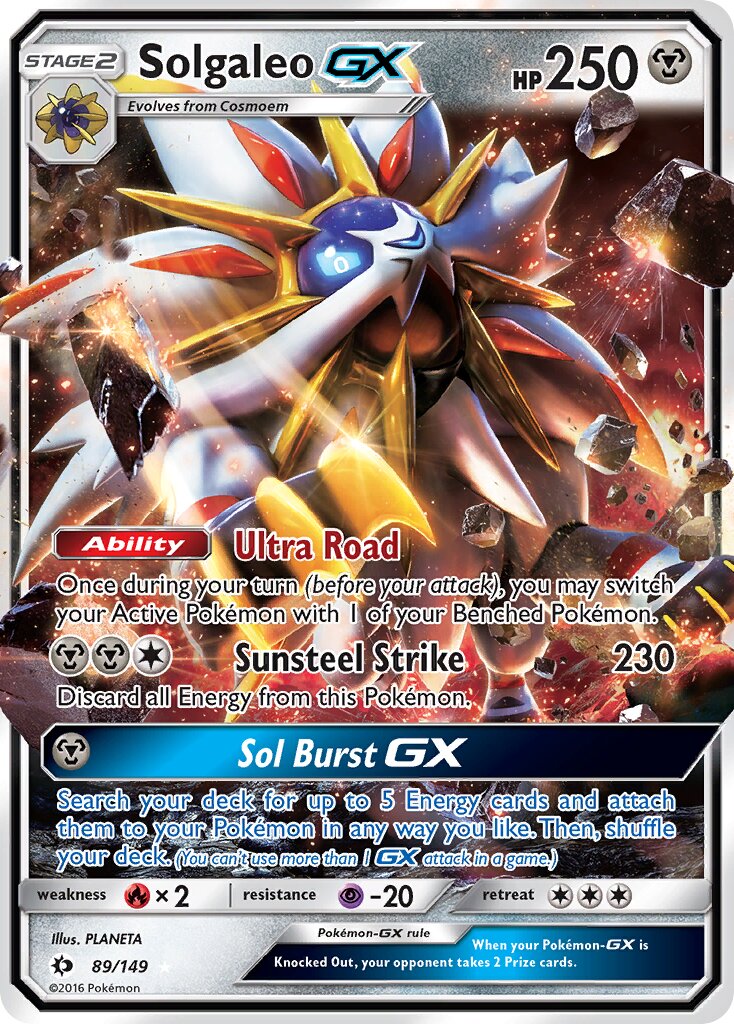 Solgaleo-GX 089/149 — Sun & Moon (English Pokémon TCG card)