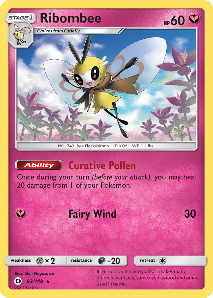 Ribombee 093/149 — Sun & Moon (English Pokémon TCG card)