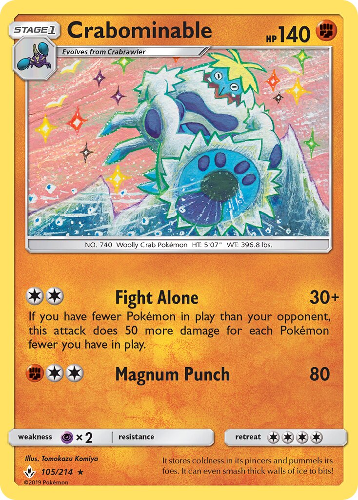 Crabominable 105/214 — Unbroken Bonds (English Pokémon TCG card)