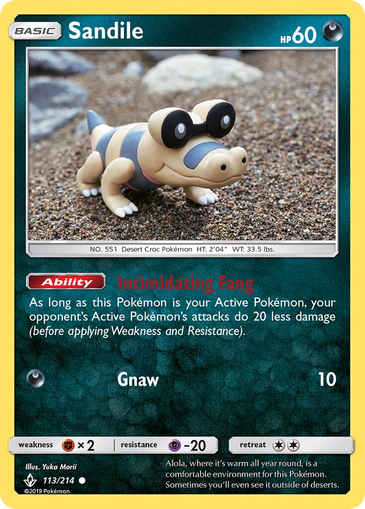 Sandile 113/214 — Unbroken Bonds (English Pokémon TCG card)
