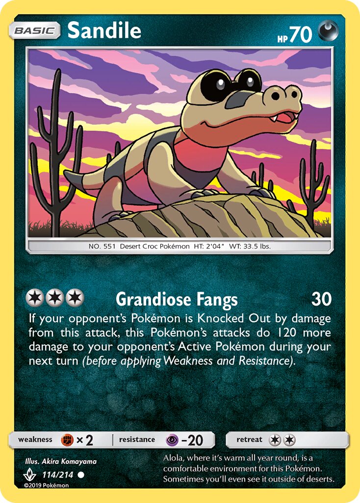 Sandile 114/214 — Unbroken Bonds (English Pokémon TCG card)