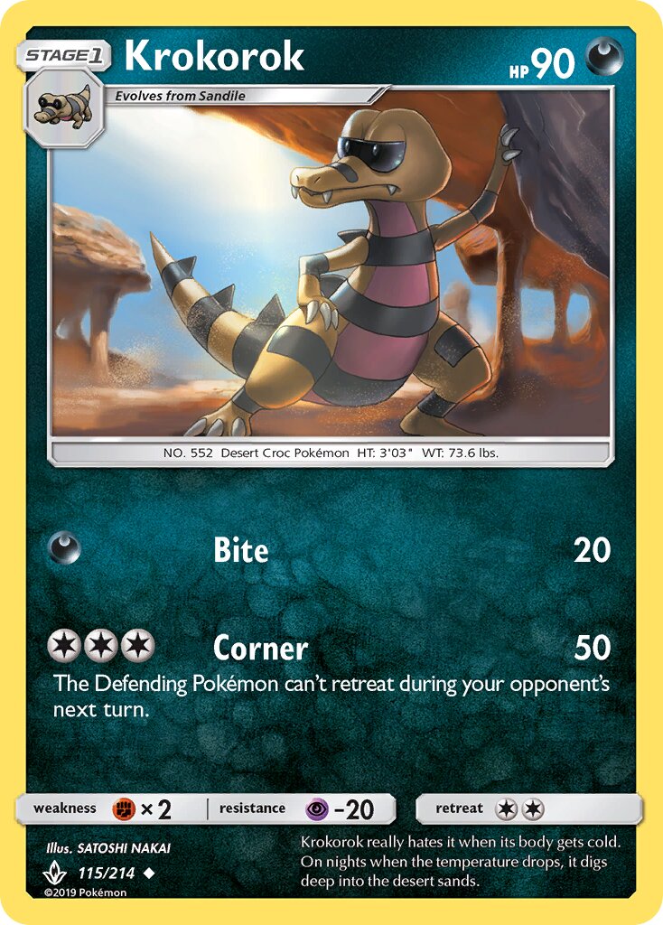 Krokorok 115/214 — Unbroken Bonds (English Pokémon TCG card)