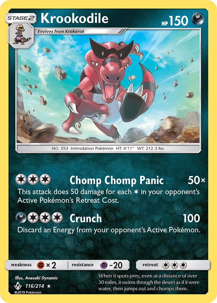 Krookodile 116/214 — Unbroken Bonds (English Pokémon TCG card)