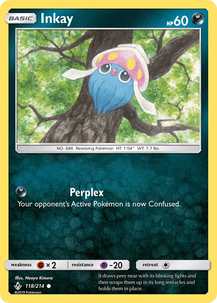 Inkay 118/214 — Unbroken Bonds (English Pokémon TCG card)