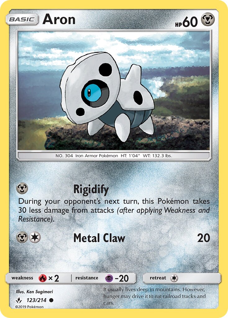 Aron 123/214 — Unbroken Bonds (English Pokémon TCG card)
