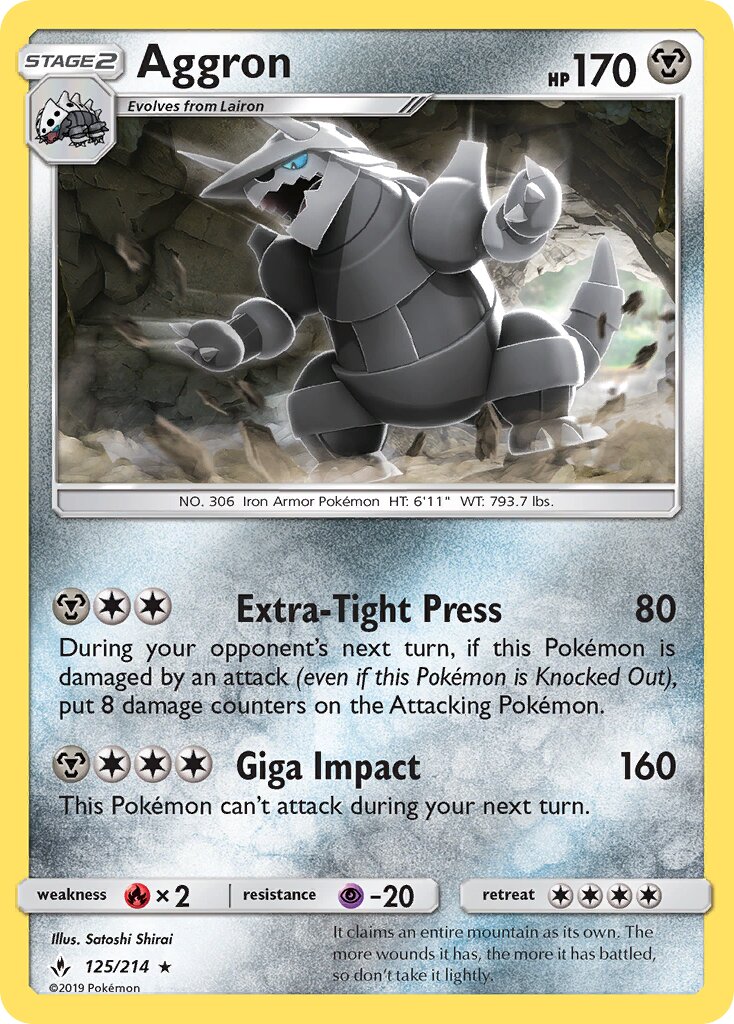 Aggron 125/214 — Unbroken Bonds (English Pokémon TCG card)