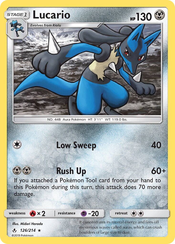 Lucario 126/214 — Unbroken Bonds (English Pokémon TCG card)