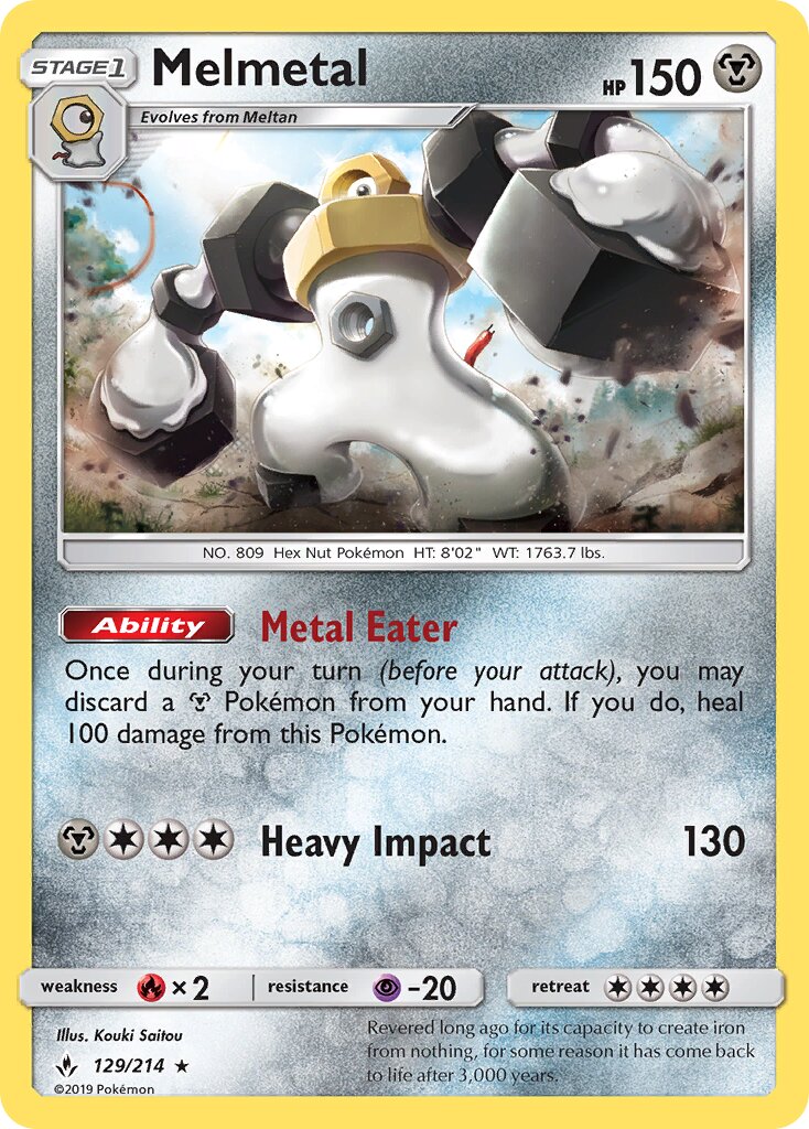 Melmetal 129/214 — Unbroken Bonds (English Pokémon TCG card)