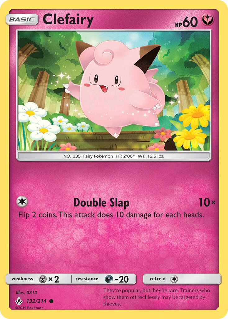 Clefairy 132/214 — Unbroken Bonds (English Pokémon TCG card)