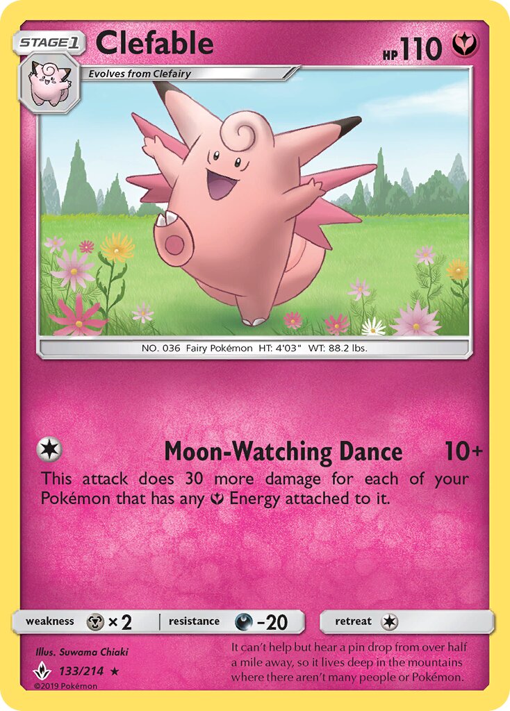 Clefable 133/214 — Unbroken Bonds (English Pokémon TCG card)