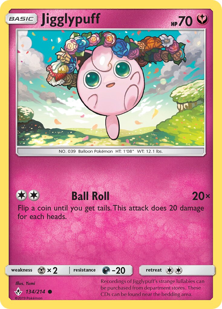 Jigglypuff 134/214 — Unbroken Bonds (English Pokémon TCG card)