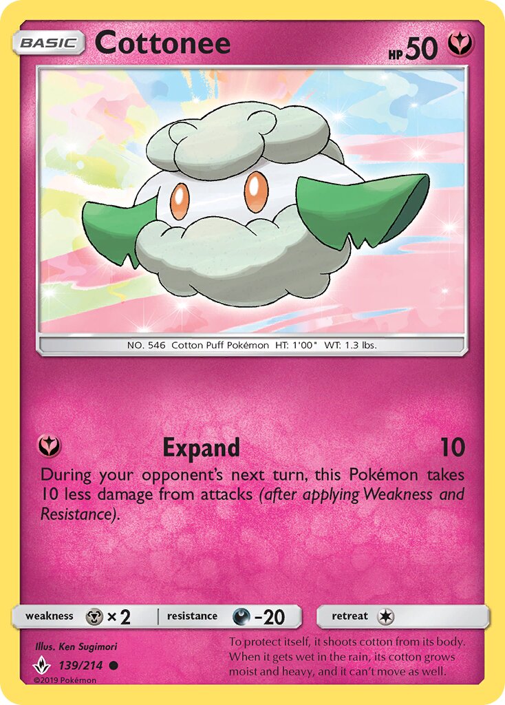 Cottonee 139/214 — Unbroken Bonds (English Pokémon TCG card)