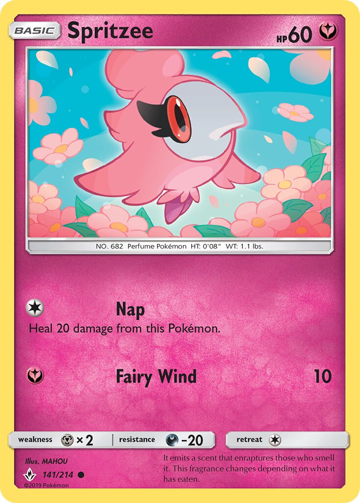 Spritzee 141/214 — Unbroken Bonds (English Pokémon TCG card)