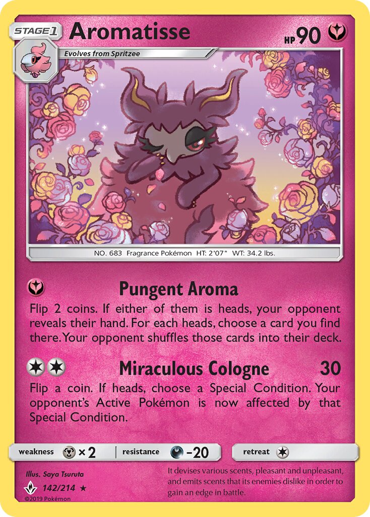 Aromatisse 142/214 — Unbroken Bonds (English Pokémon TCG card)