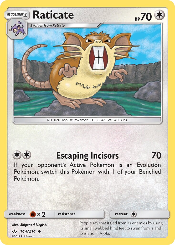 Raticate 144/214 — Unbroken Bonds (English Pokémon TCG card)
