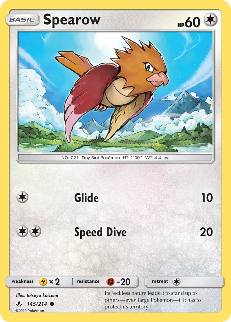 Spearow 145/214 — Unbroken Bonds (English Pokémon TCG card)