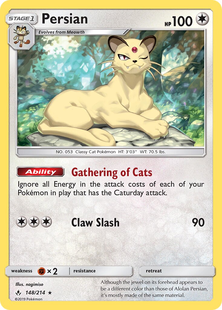 Persian 148/214 — Unbroken Bonds (English Pokémon TCG card)
