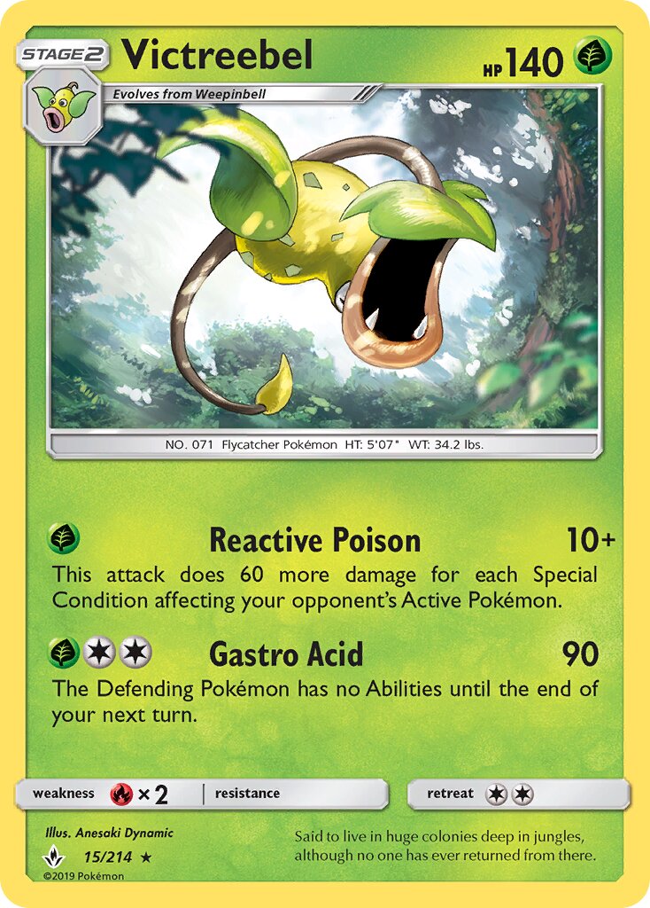 Victreebel 015/214 — Unbroken Bonds (English Pokémon TCG card)
