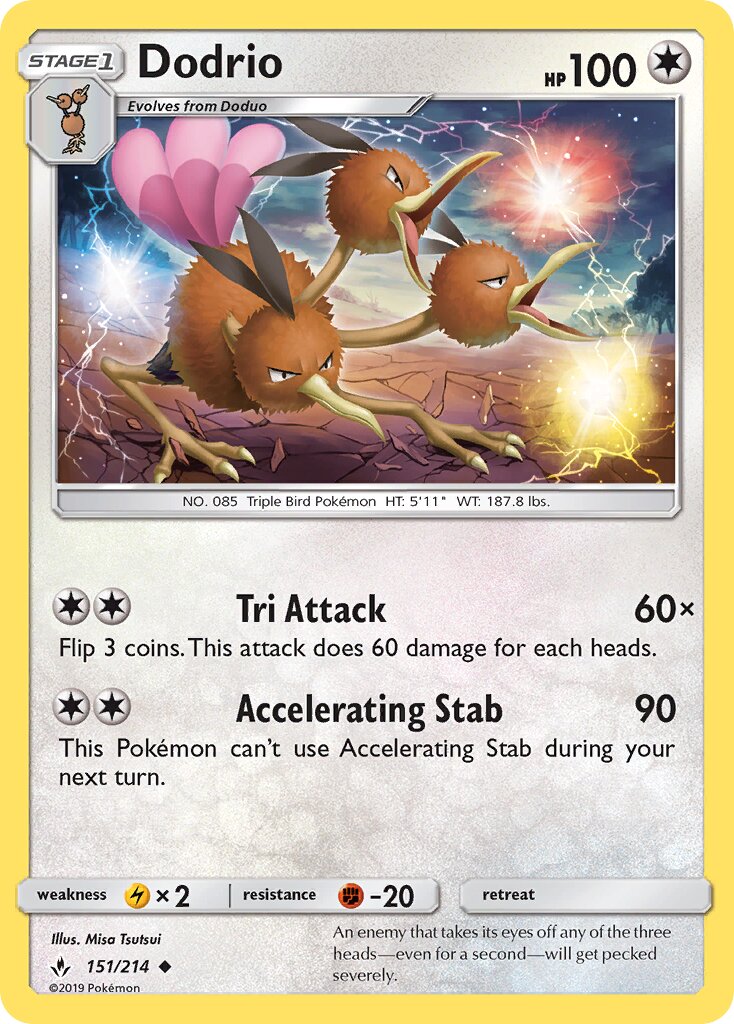 Dodrio 151/214 — Unbroken Bonds (English Pokémon TCG card)