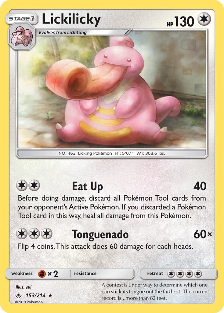 Lickilicky 153/214 — Unbroken Bonds (English Pokémon TCG card)