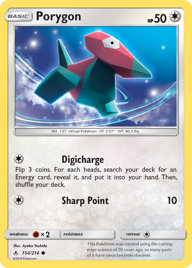 Porygon 154/214 — Unbroken Bonds (English Pokémon TCG card)