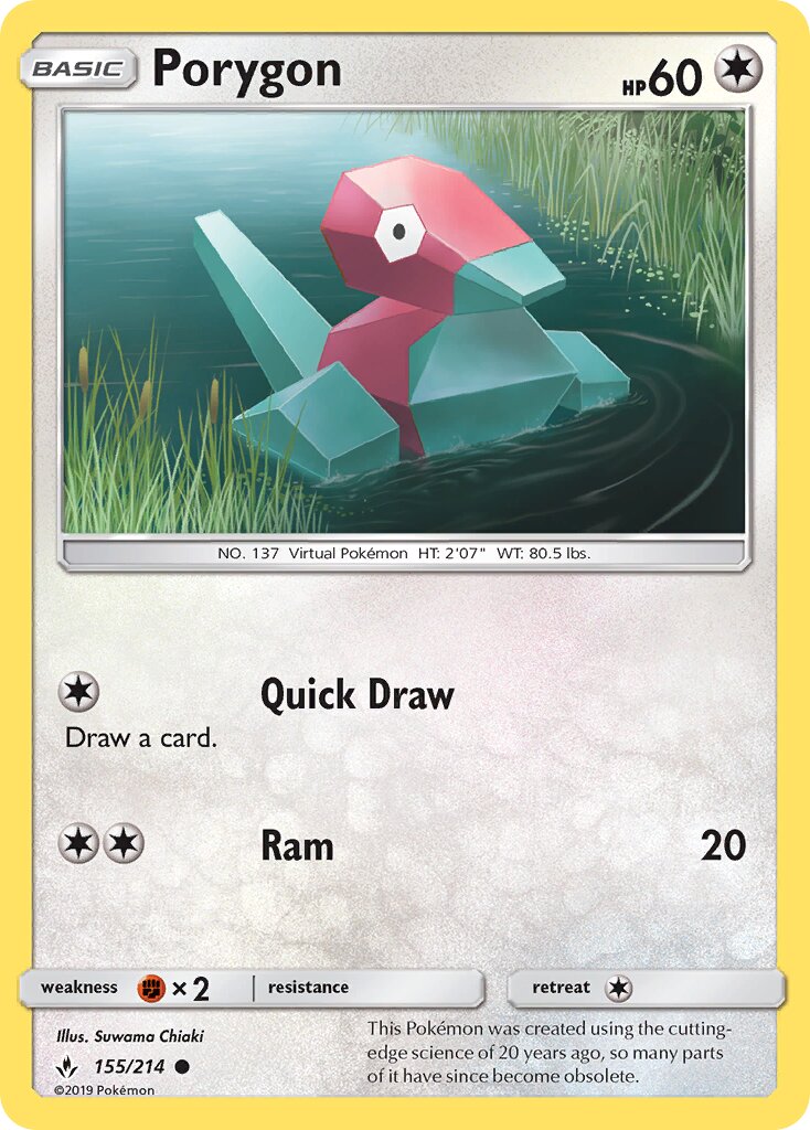 Porygon 155/214 — Unbroken Bonds (English Pokémon TCG card)